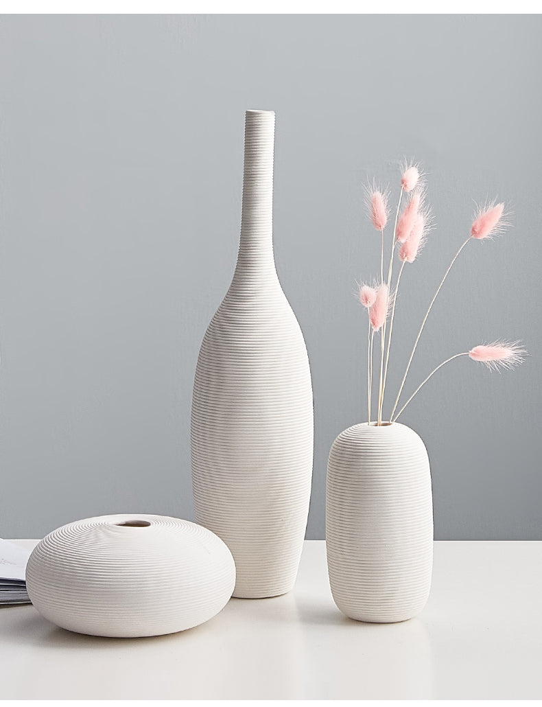 Nordic Classic White Art Ceramic Flower Vase