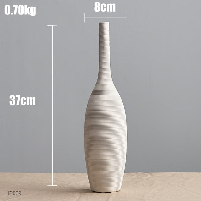 Nordic Classic White Art Ceramic Flower Vase