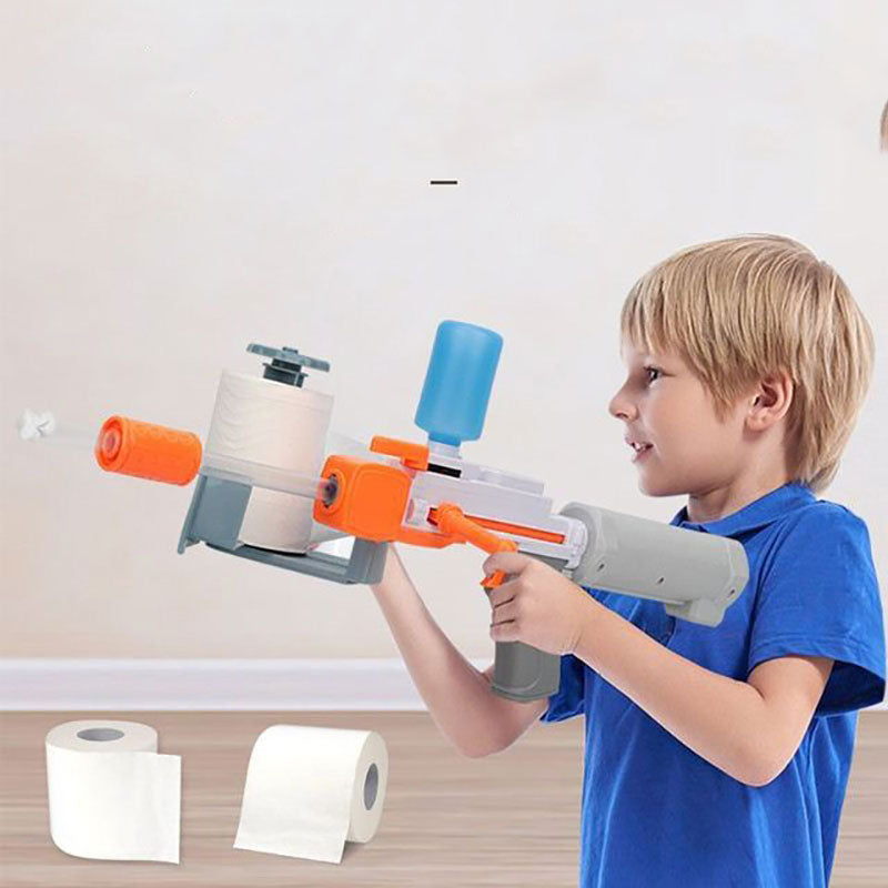 Wet Roll Paper Toy Shooting Gun