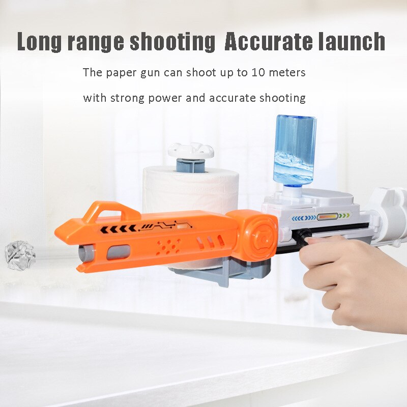 Wet Roll Paper Toy Shooting Gun