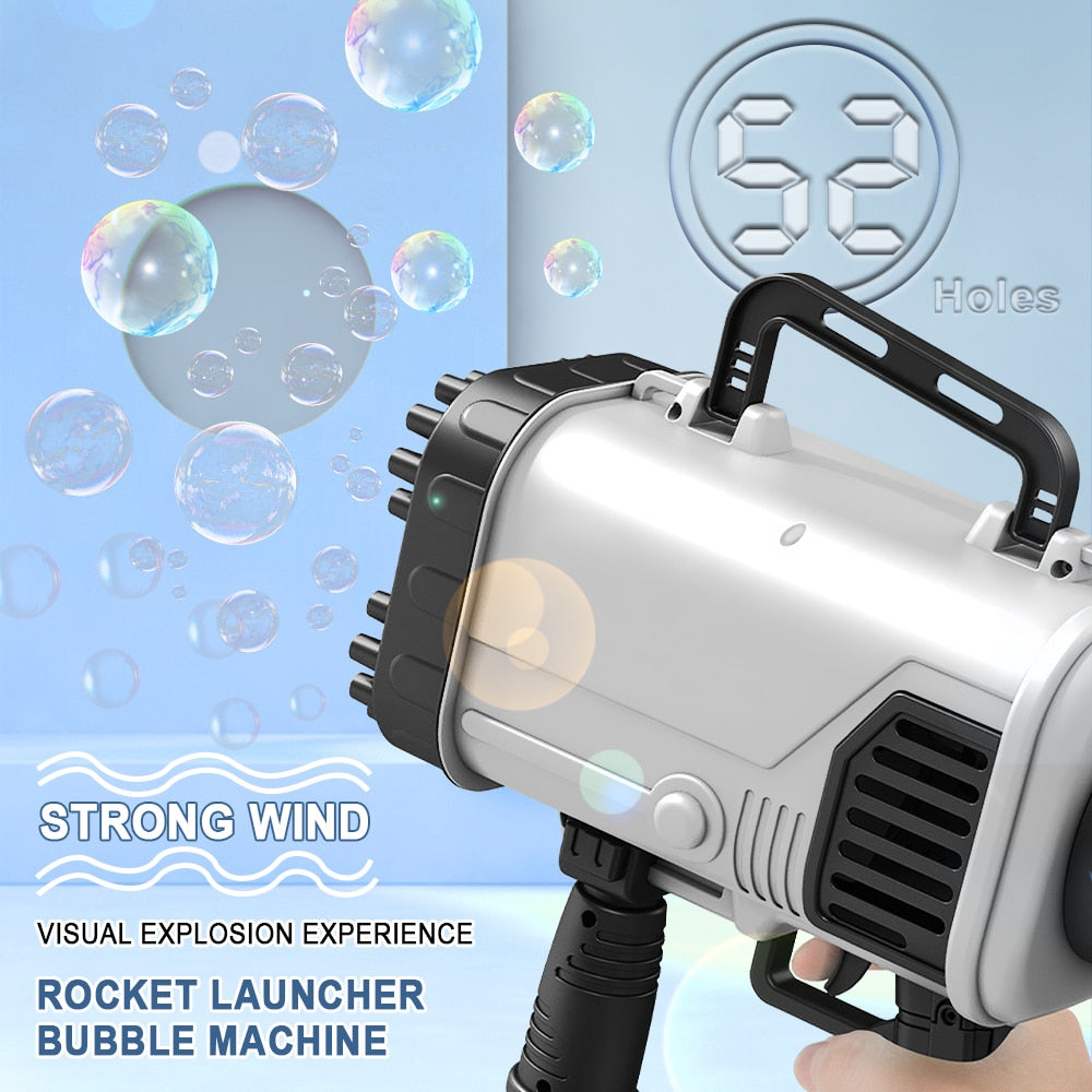 Bubble Machine Rocket Launcher With Light