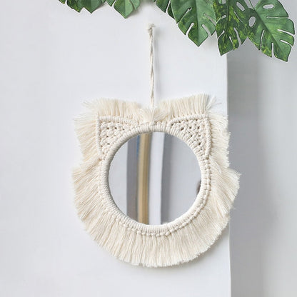 Boho Macrame Round Mirror