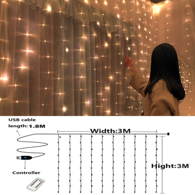 Christmas - Curtain String Lights